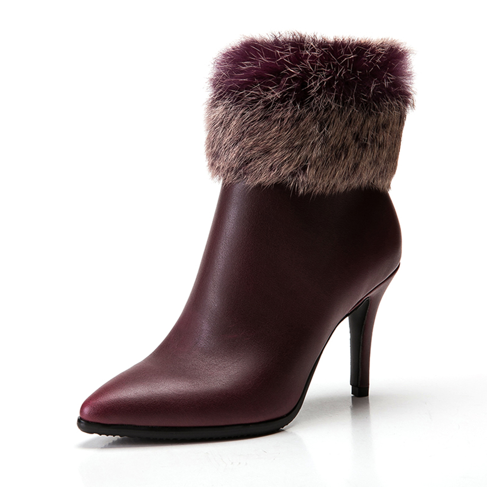 Pointed High-Heeled Short Boots Warm Women'S Boots