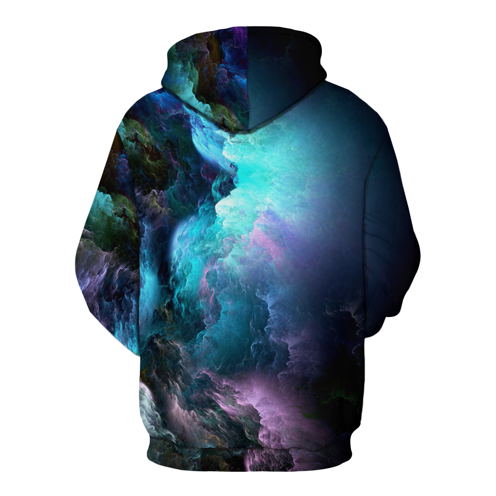 Casual Fashion Men'S Clothing Best Selling 3D Printing Color Cloud Hooded Hoodie