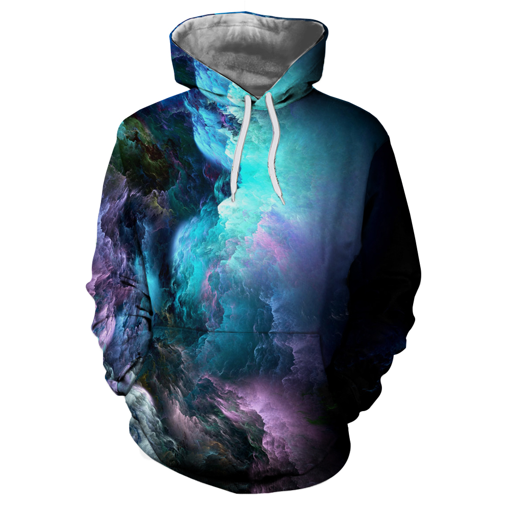 Casual Fashion Men'S Clothing Best Selling 3D Printing Color Cloud Hooded Hoodie