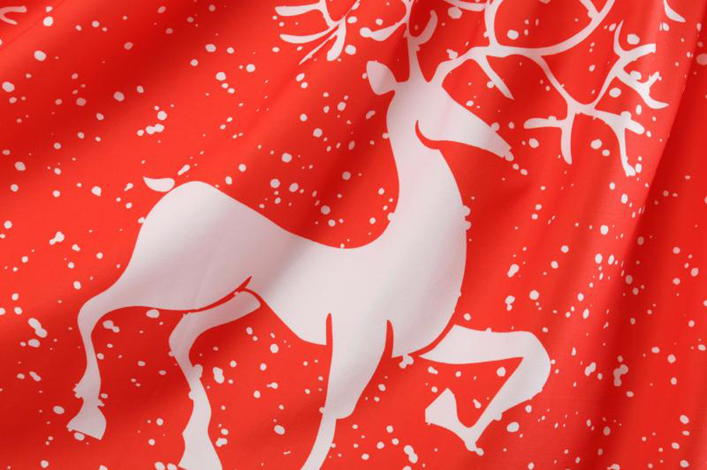 2018 Long Sleeve Hepburn Wind Christmas Deer Print Dress