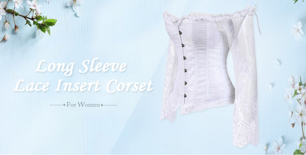 Lace Insert Flare Sleeve Corset