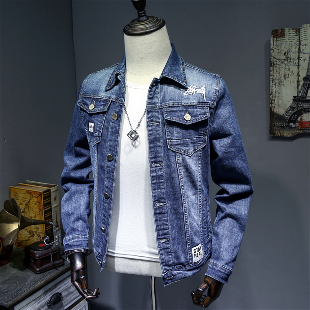 Teen Street Trend Slim Jacket Men'S Fashion Casual Loose Jacket 619