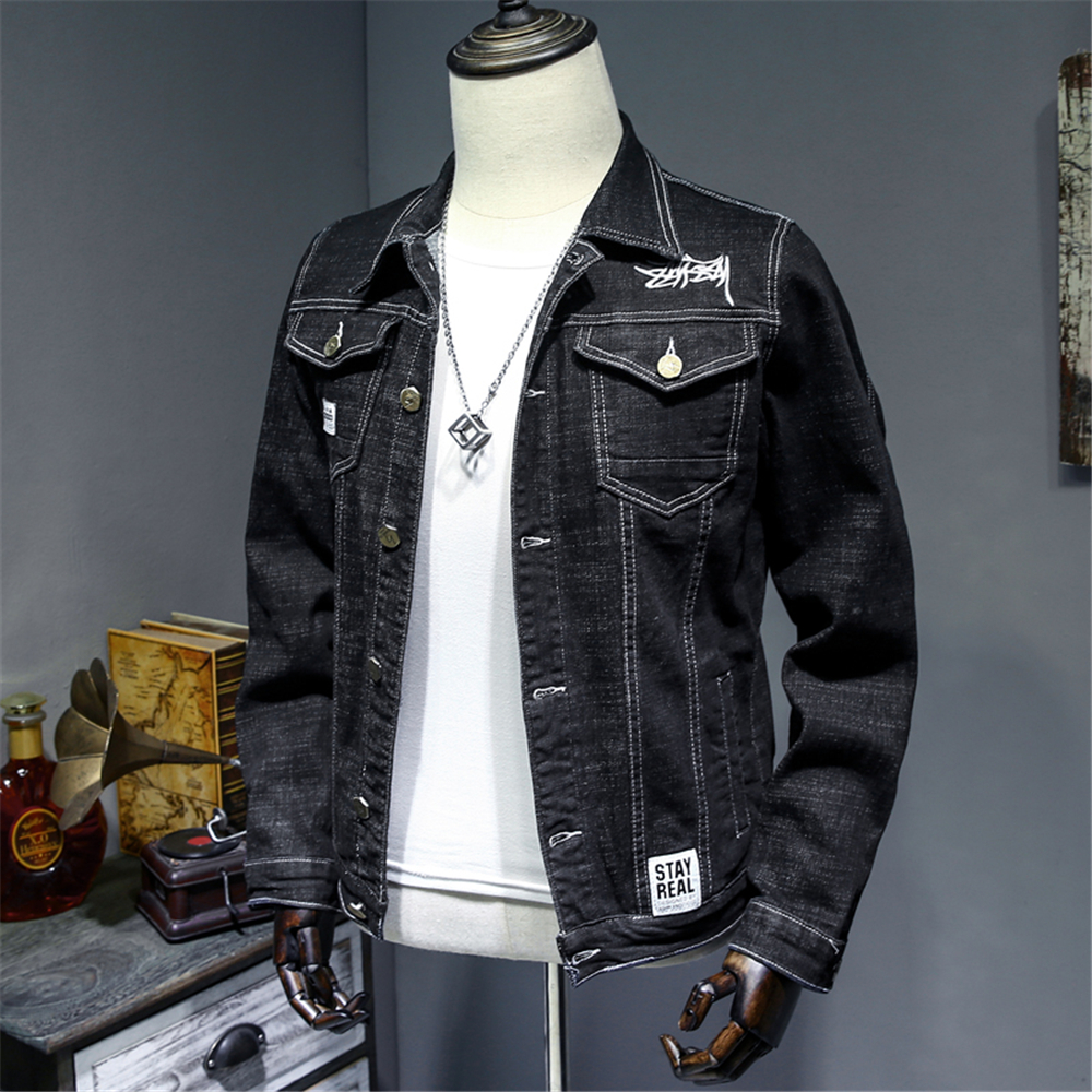 Teen Street Trend Slim Jacket Men'S Fashion Casual Loose Jacket 619