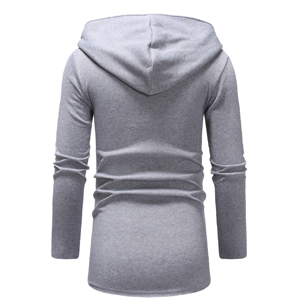 Man Sweater Leisure Time Hoodie Single Color Thickened Fashion Coat