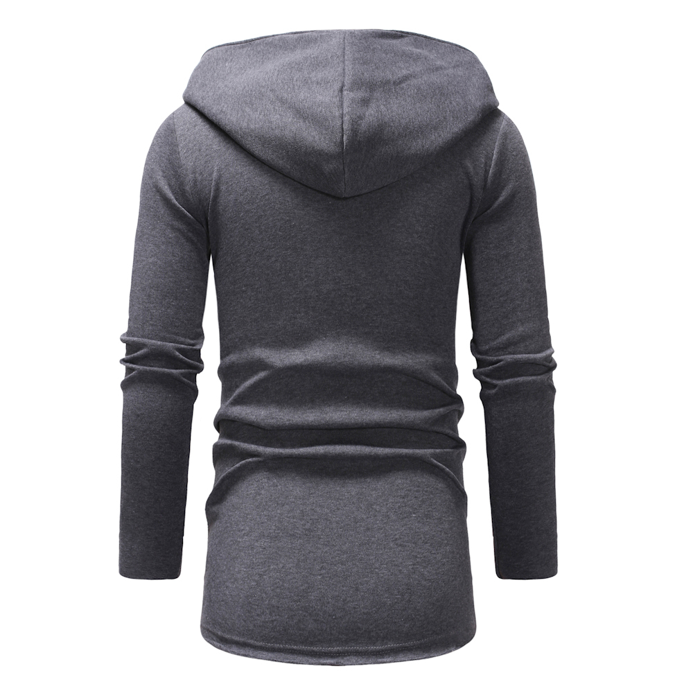 Man Sweater Leisure Time Hoodie Single Color Thickened Fashion Coat