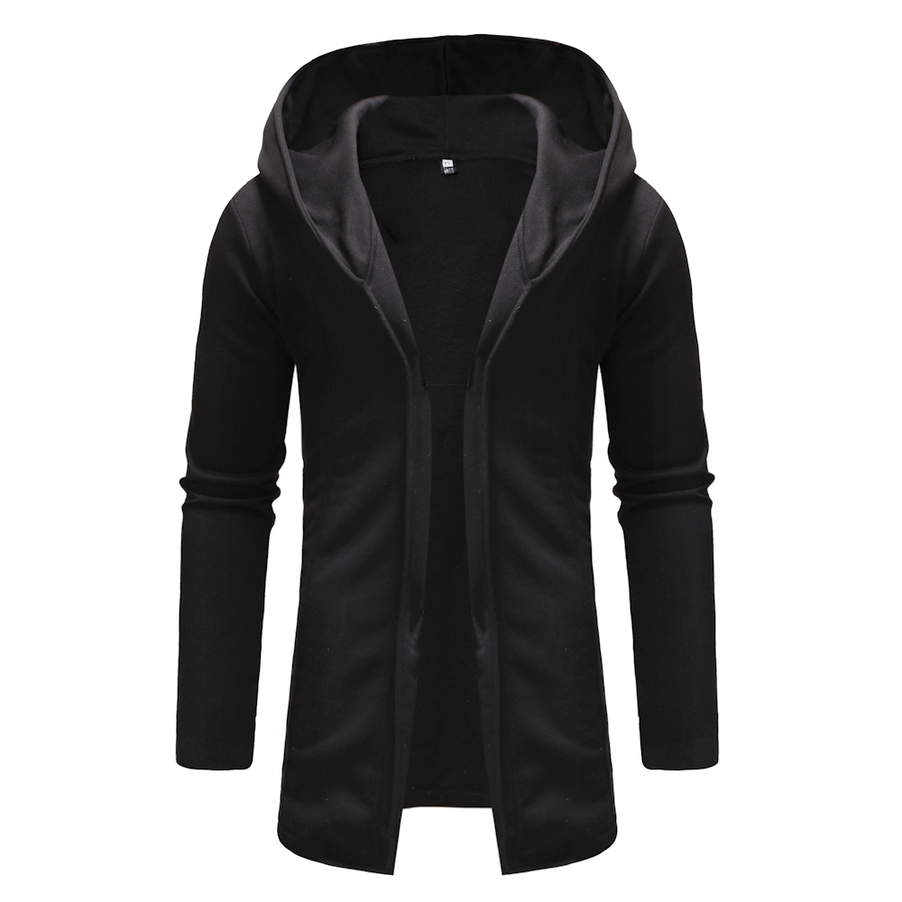 Man Sweater Leisure Time Hoodie Single Color Thickened Fashion Coat