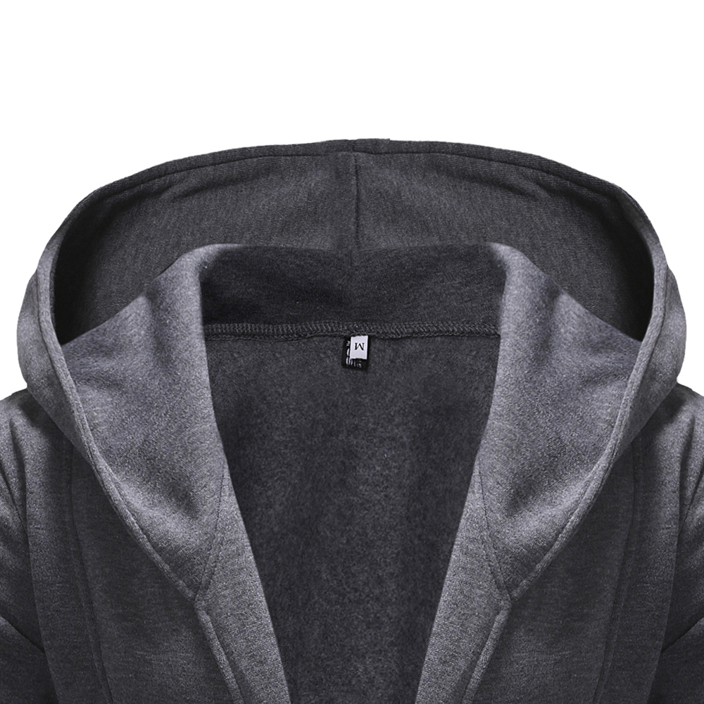 Man Sweater Leisure Time Hoodie Single Color Thickened Fashion Coat