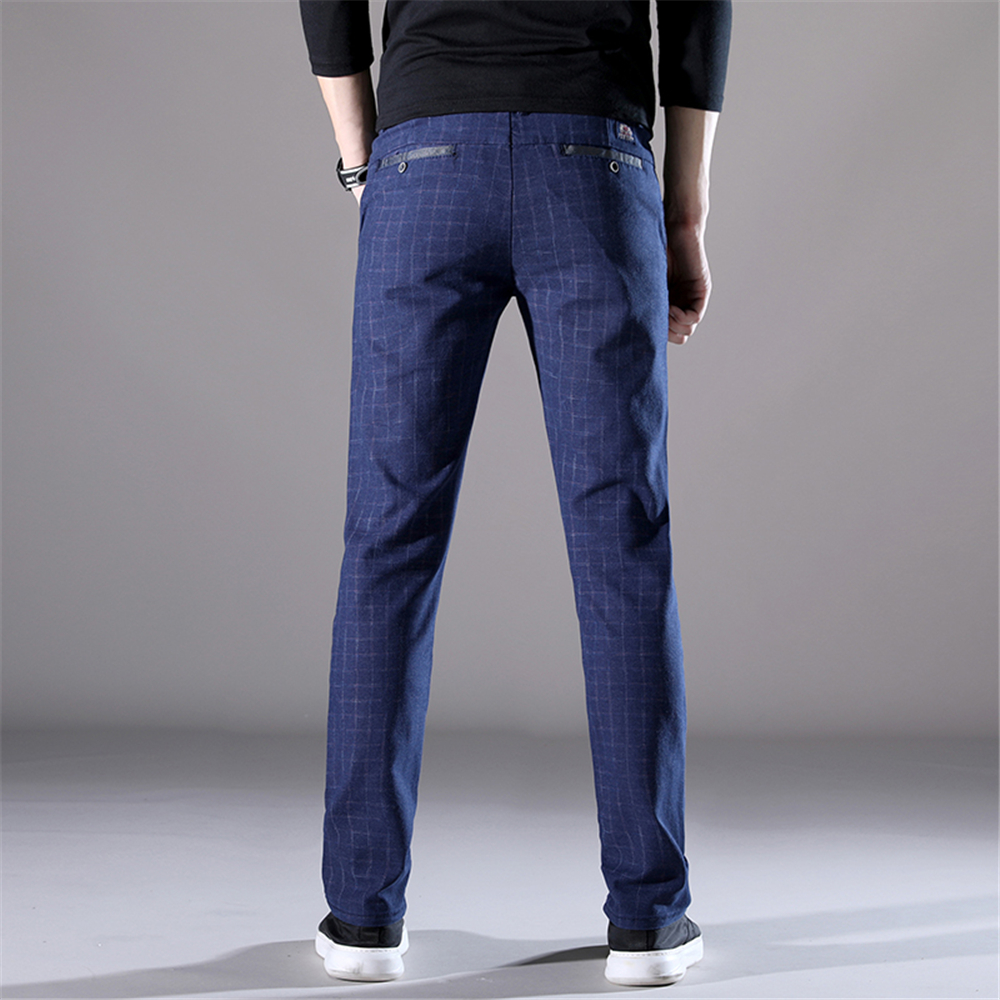 Men'S Fashion Casual Plaid Trousers Work Work Party Pants 519