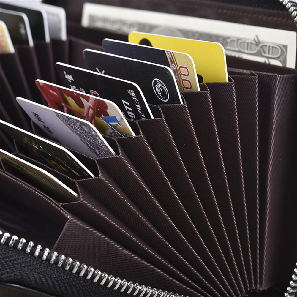 Neutral High-Capacity Long Credit Card Bag Card Bag Leather Wallet