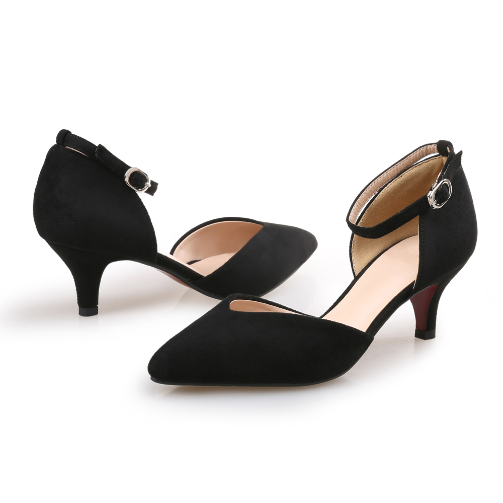Shallow Mouth Pointed Hollow One Word Buckle Fine Heel Women'S Shoes