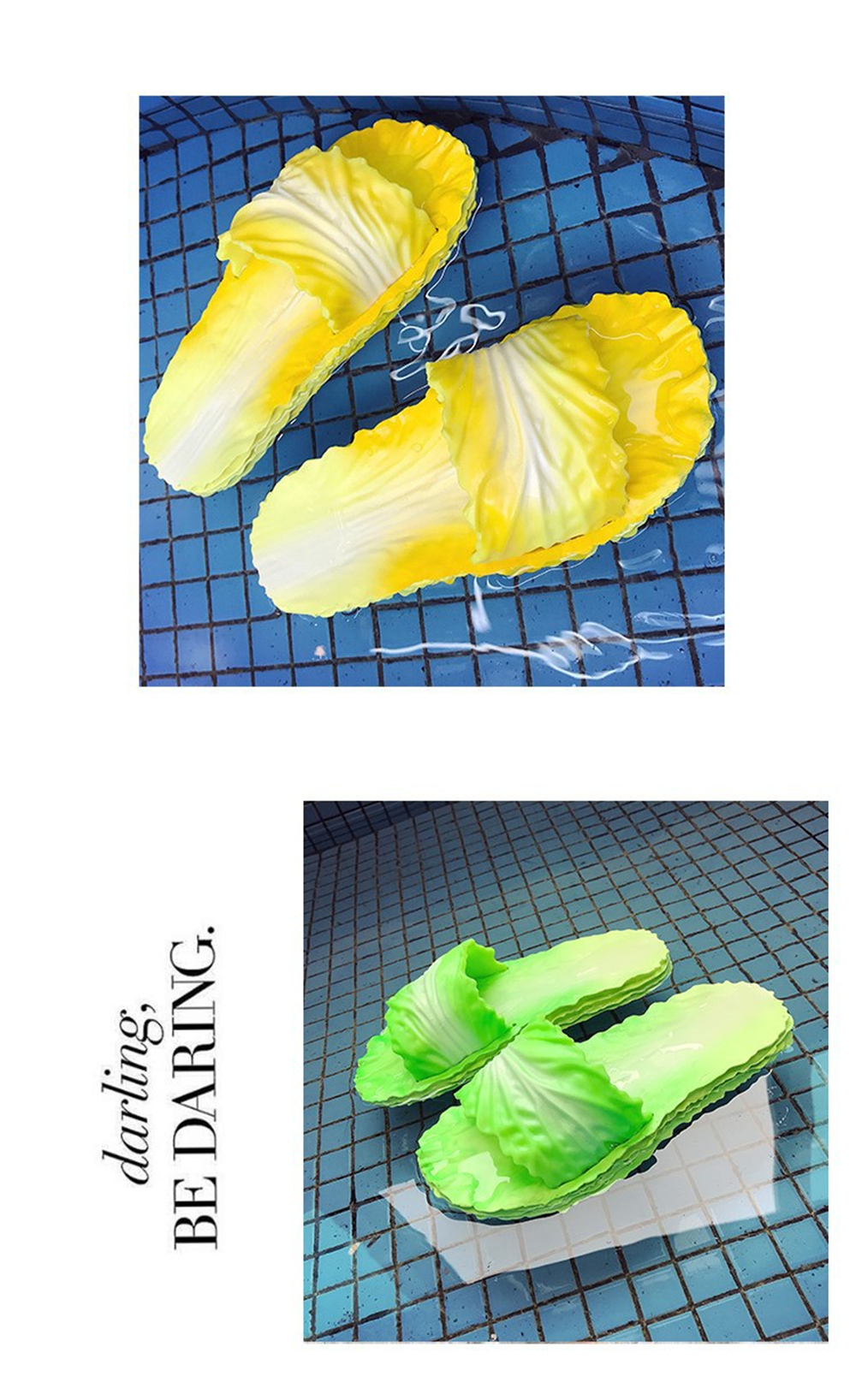 Creative Chinese Cabbage Slip-Proof Flexible Rubber Slippers By Network Celebrit