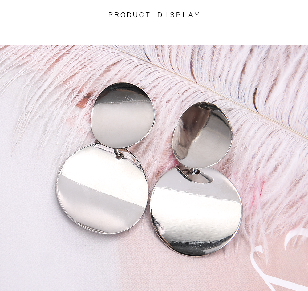 Simple Metal Round Hollow Geometric Round Earrings Wild Fashion Long Earrings