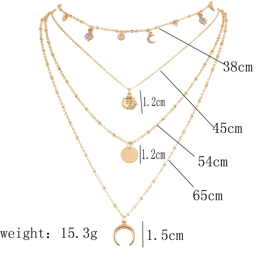 Fashion New Jewelry Moon Sun Stars Flakes Women Necklaces