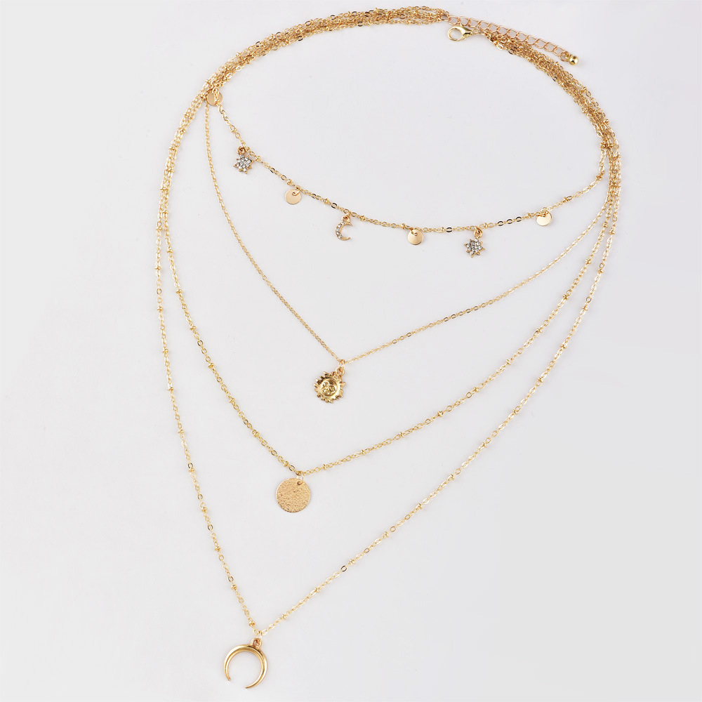 Fashion New Jewelry Moon Sun Stars Flakes Women Necklaces