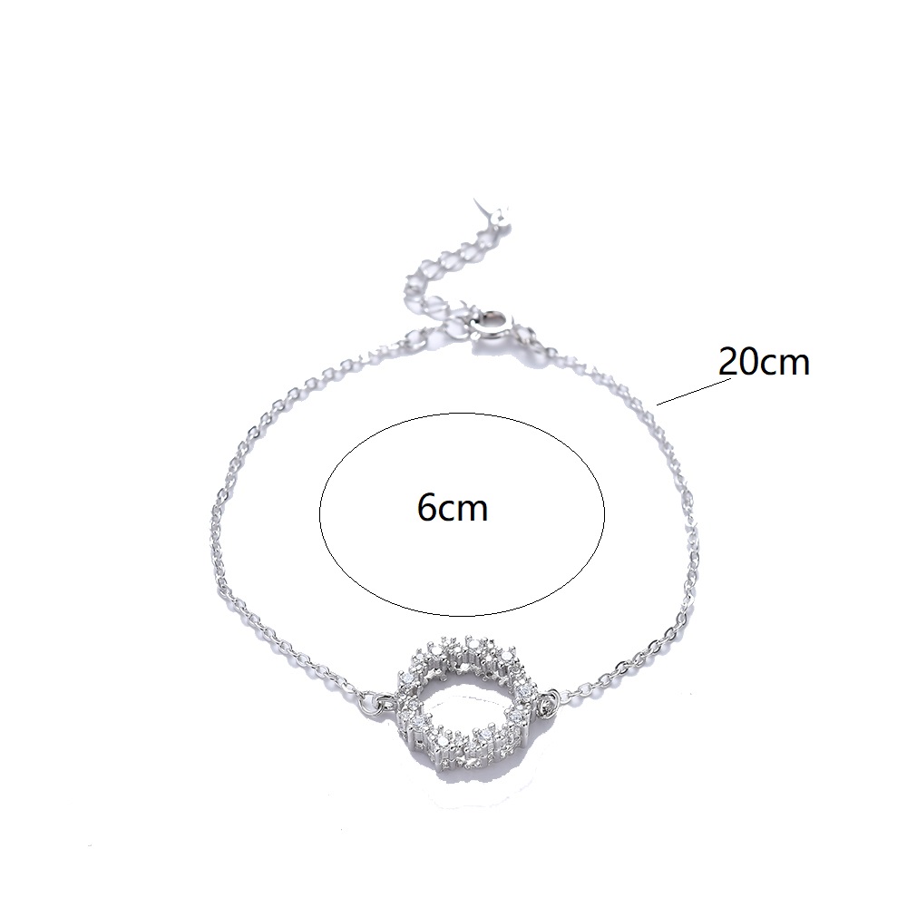 S925 Sterling Silver Encirclement Diamond Bracelet Silver Jewelry