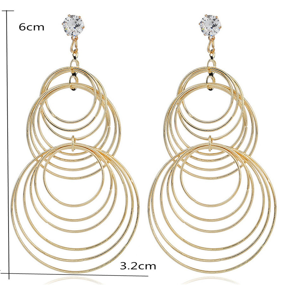 Fashion Creative Women's Geometric Ring Earrings