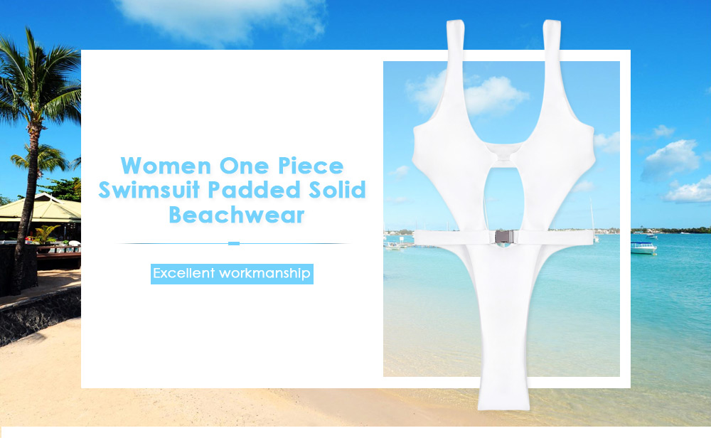 Solid Color Swimwear Women Swimsuit Padded Sexy Beachwear Monokini