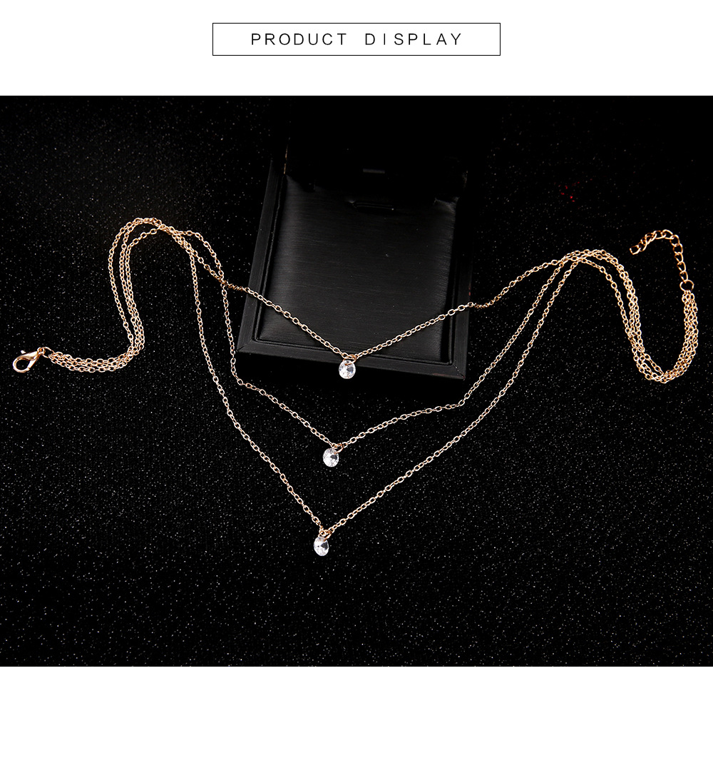 Trendy Women'S Item with A Multi-Layered Zircon Necklace