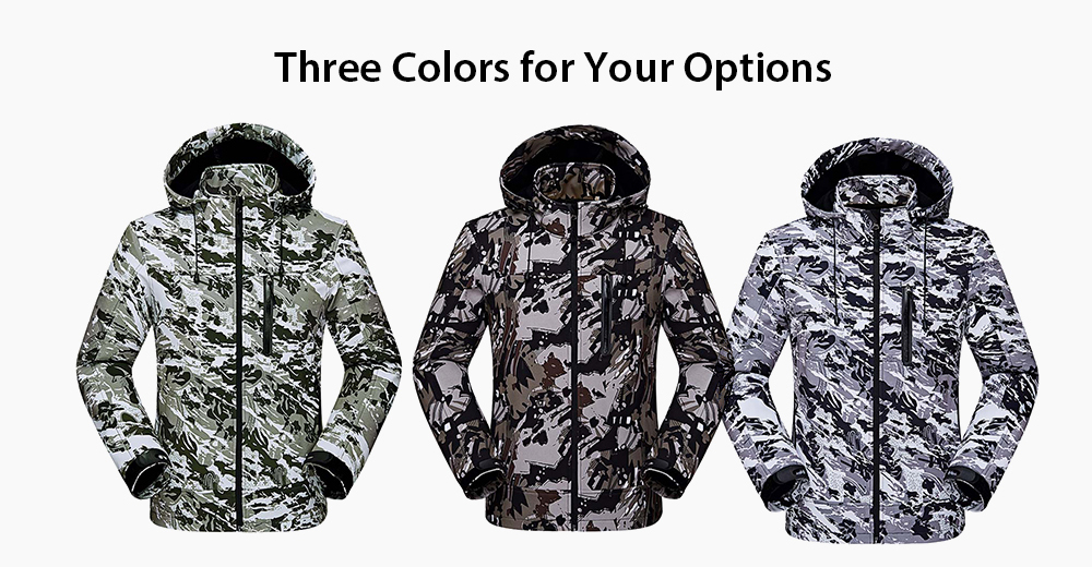 Men's Camouflage Winter Outdoor Coat Water Resistant Windproof Ski Jackets