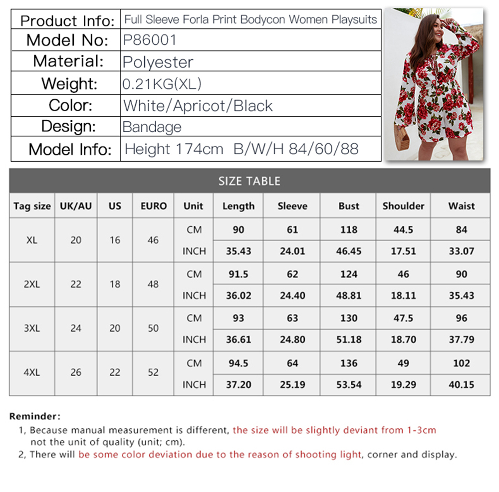 2019 Spring and Summer Women'S Print Long-Sleeved Jumpsuit