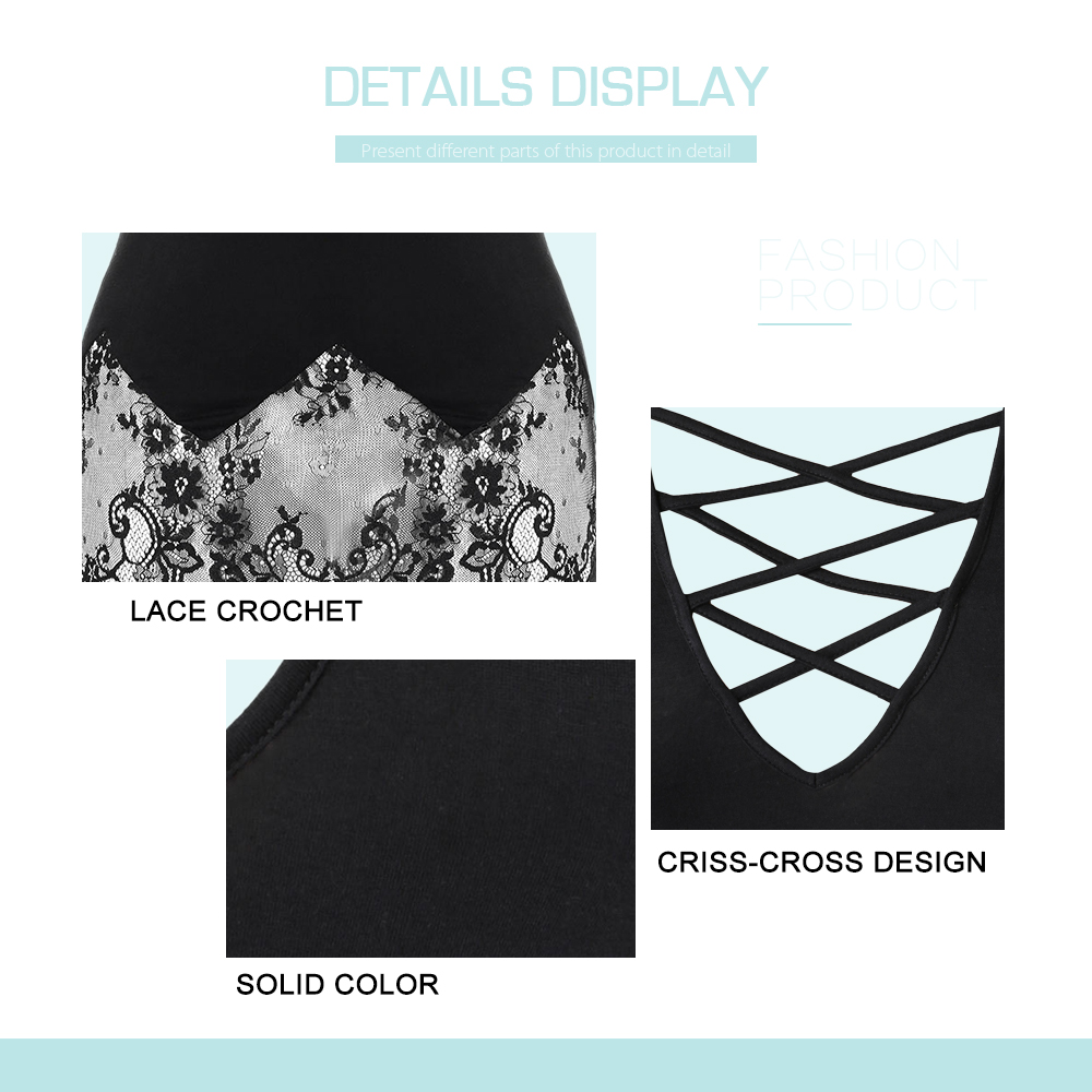 Plus Size Criss-cross Lace Panel T-shirt