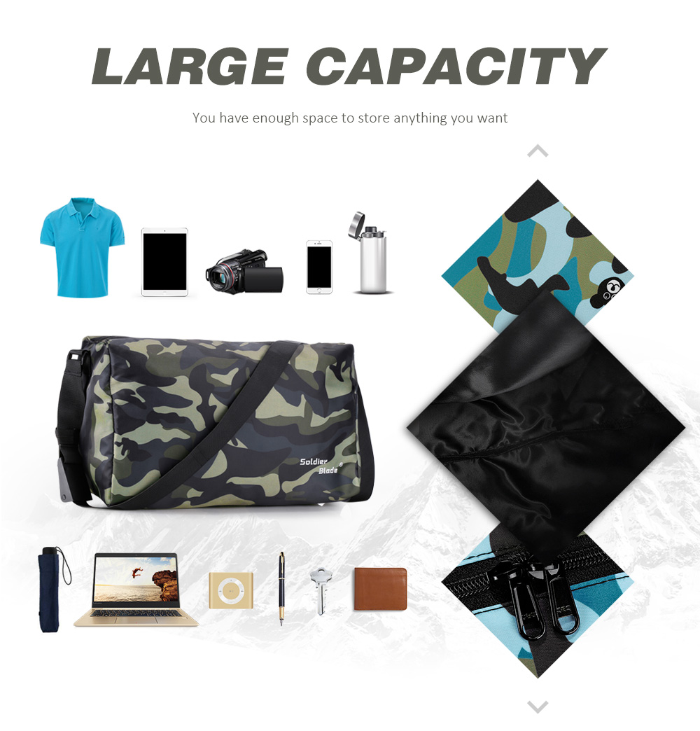 SOLDIERBLADE Camouflage Large Capacity Travel Crossbody Bag for Men