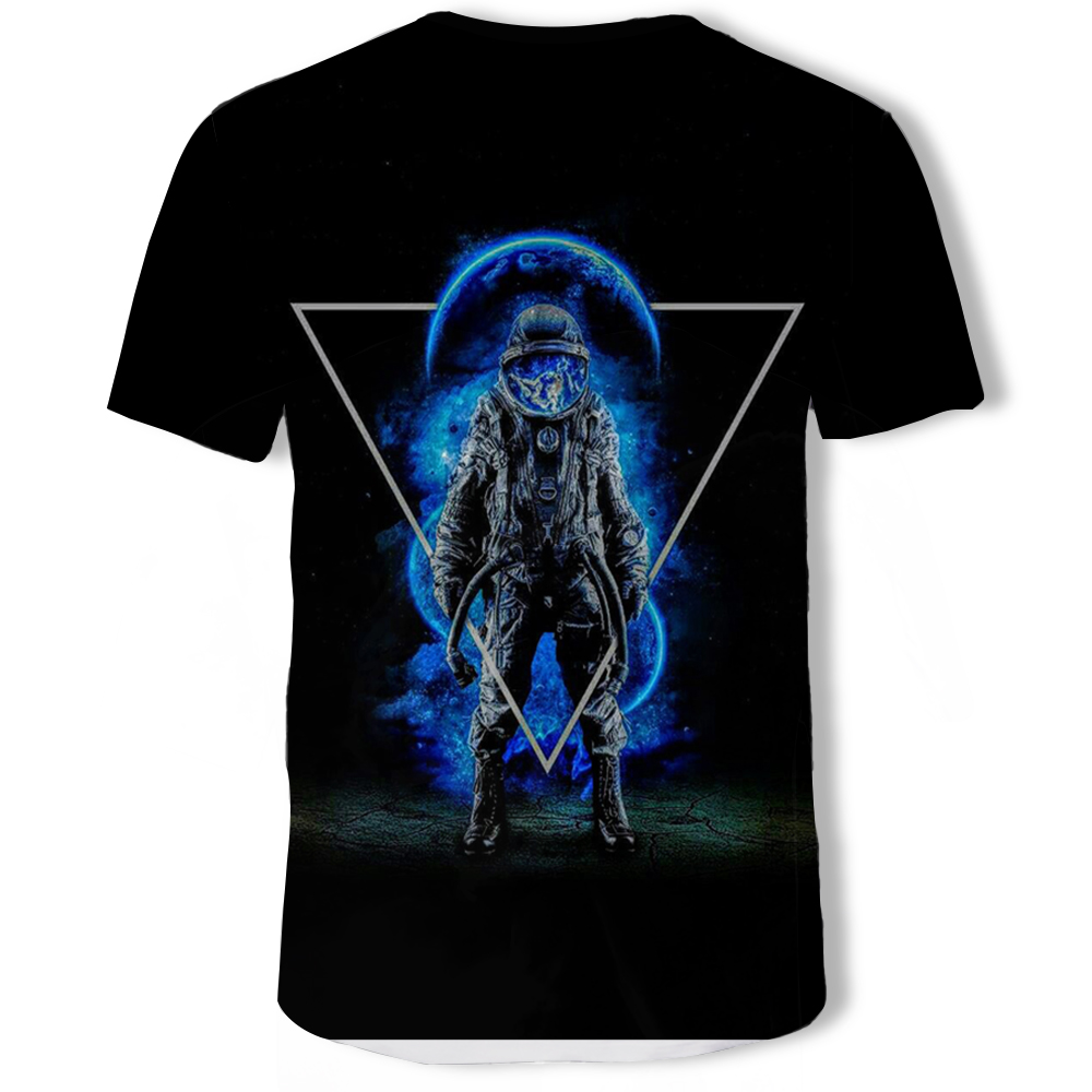 3D Astros Print Short Sleeve Men's T-shirt