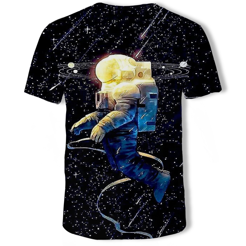 3D Astros Print Short Sleeve Men's T-shirt