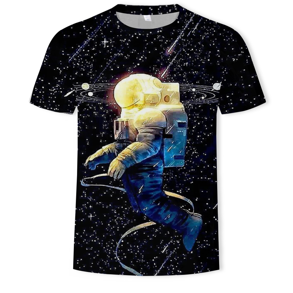 3D Astros Print Short Sleeve Men's T-shirt