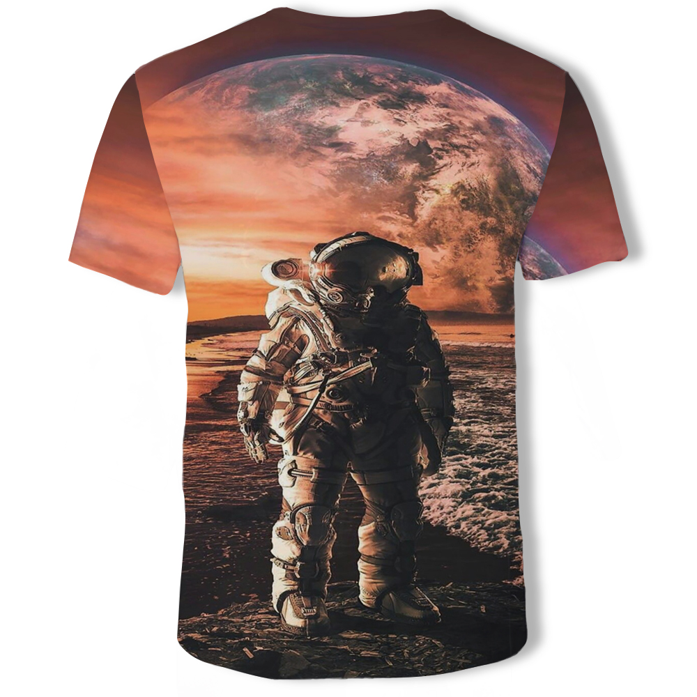 3D Astros Print Short Sleeve Men's T-shirt
