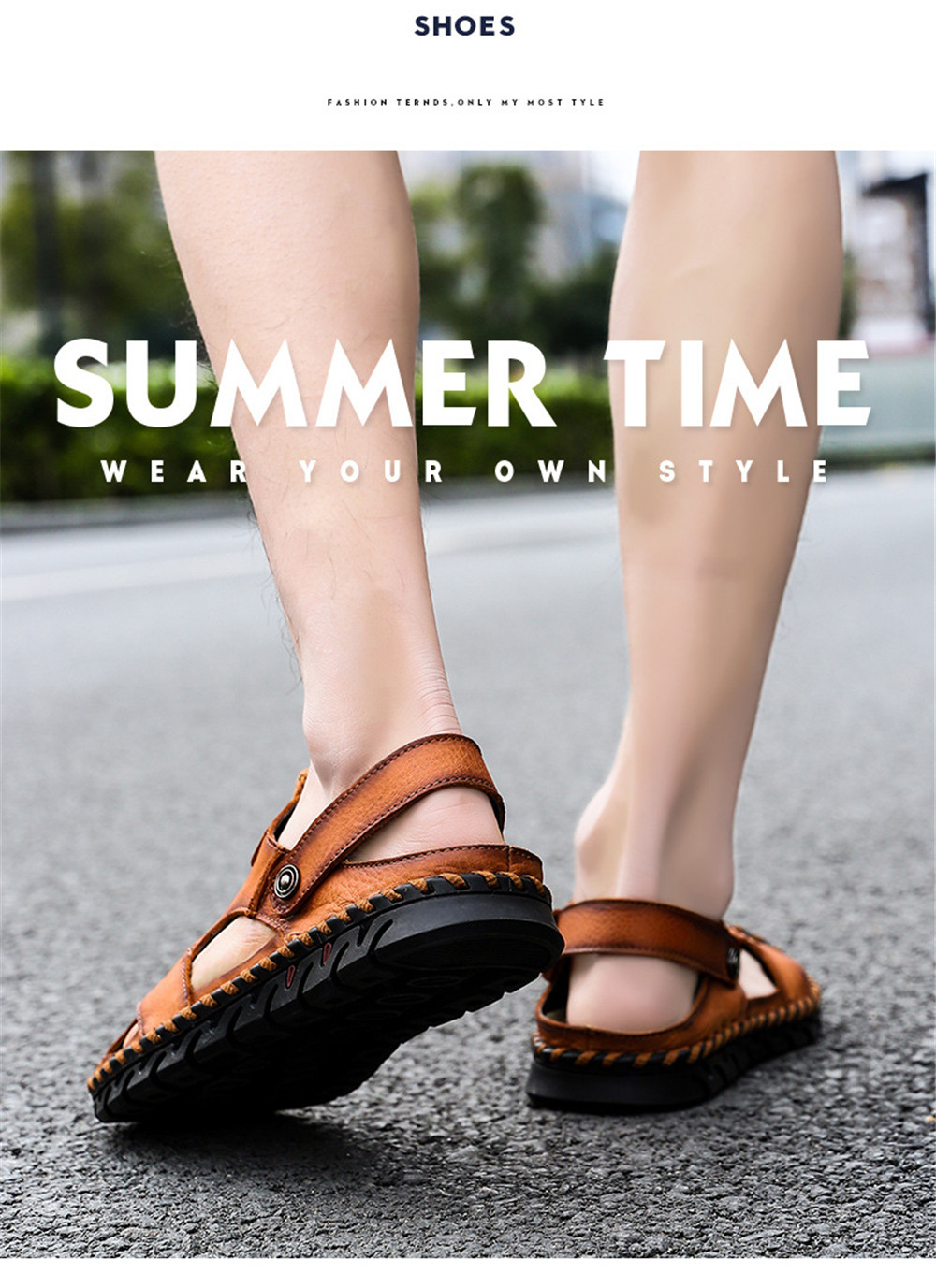 Genuine Leather Men Shoes Summer Leisure Beach Men'S Sandals High Quality