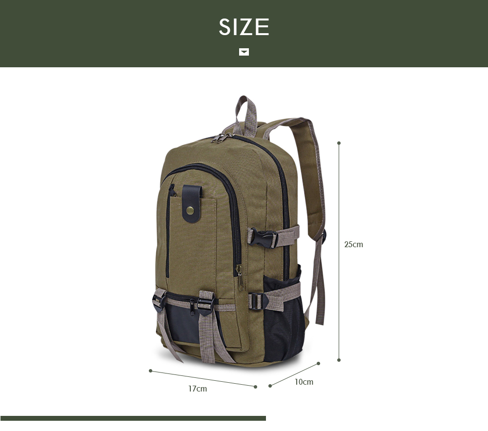 Canvas Zipper Bag Ladder Lock Outdoor Activity Men Portable Backpack