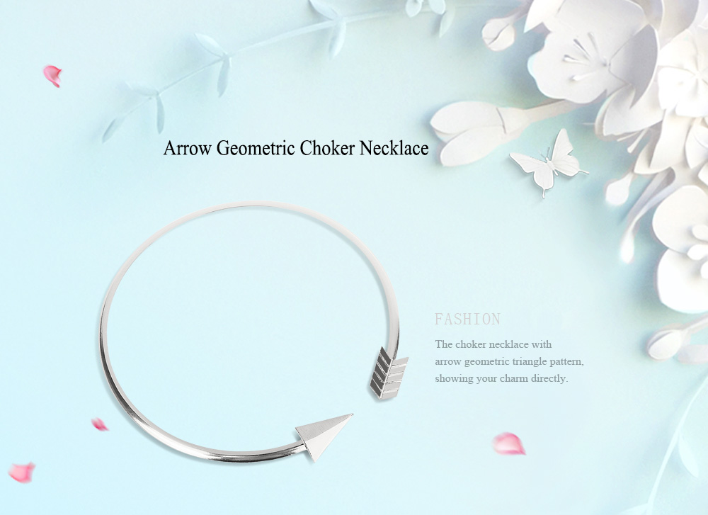 Trendy Arrow Design Geometric Round Triangle Women Choker Necklace