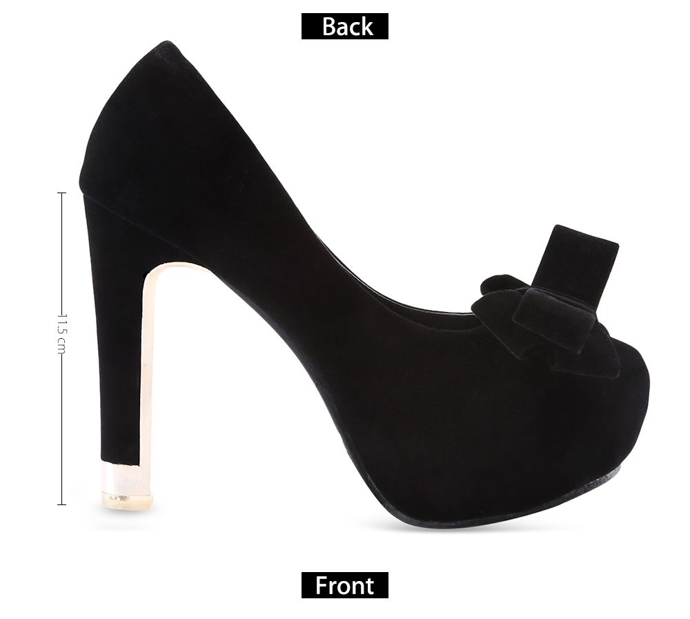 Fashionable Bowknot Design Round Toe Thin High Heel Shoes for Women