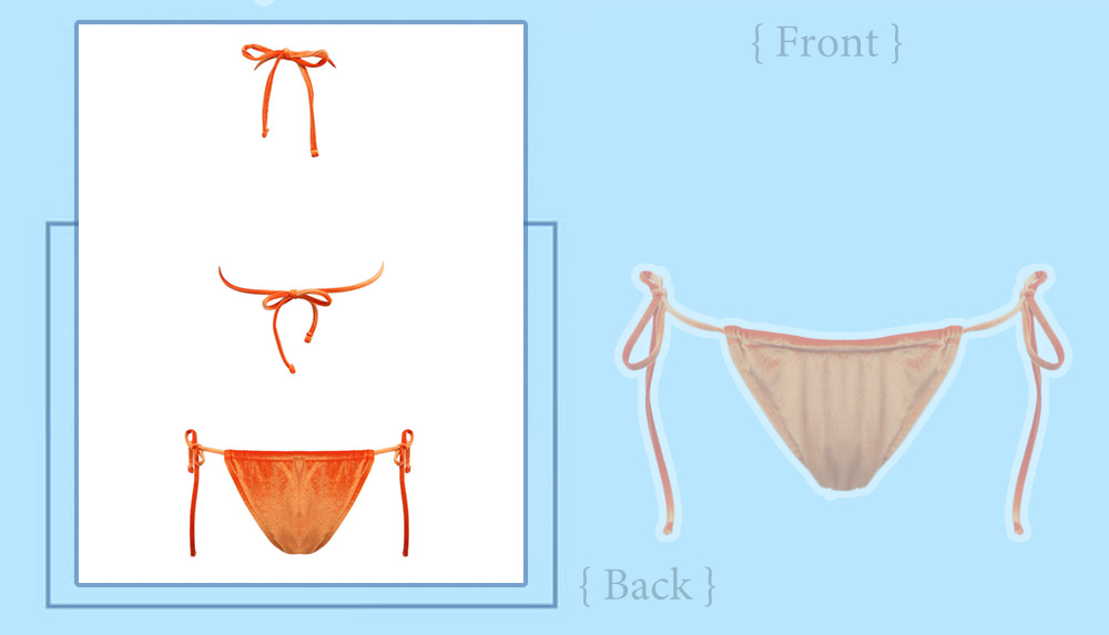 Sexy Halter Tie String Triangle Backless Velvet Swimsuit Bikini for Women