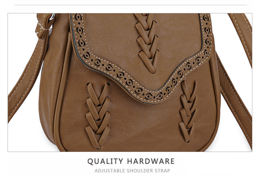 Guapabien Trendy Ladies Knitting Diagonal Package Hollow Shoulder Bag