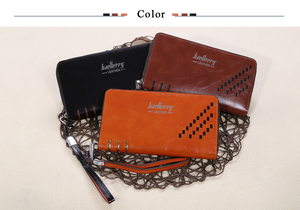 Baellerry Stylish Business Casual Long Clutch Wallet Card Holder for Men