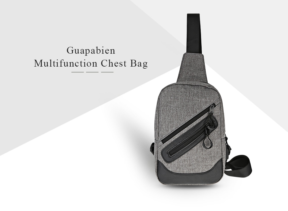 Guapabien Stylish Business Shoulder Bag USB Port Durable Traveling Chest Bags