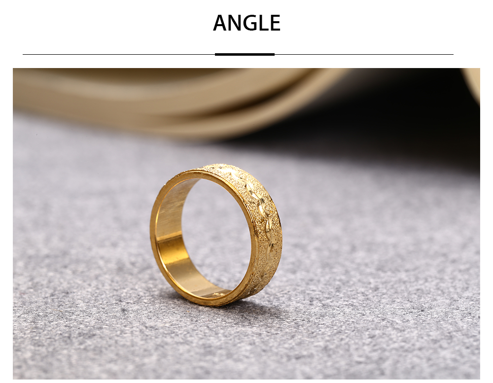 Stylish Jewelry 18K Electroplate Gold Color Simple Design Geometric Pattern Ring for Men