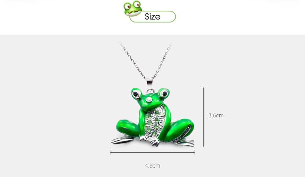 Stylish Accessory Sparkling Rhinestones Cute Frog Women Long Necklace