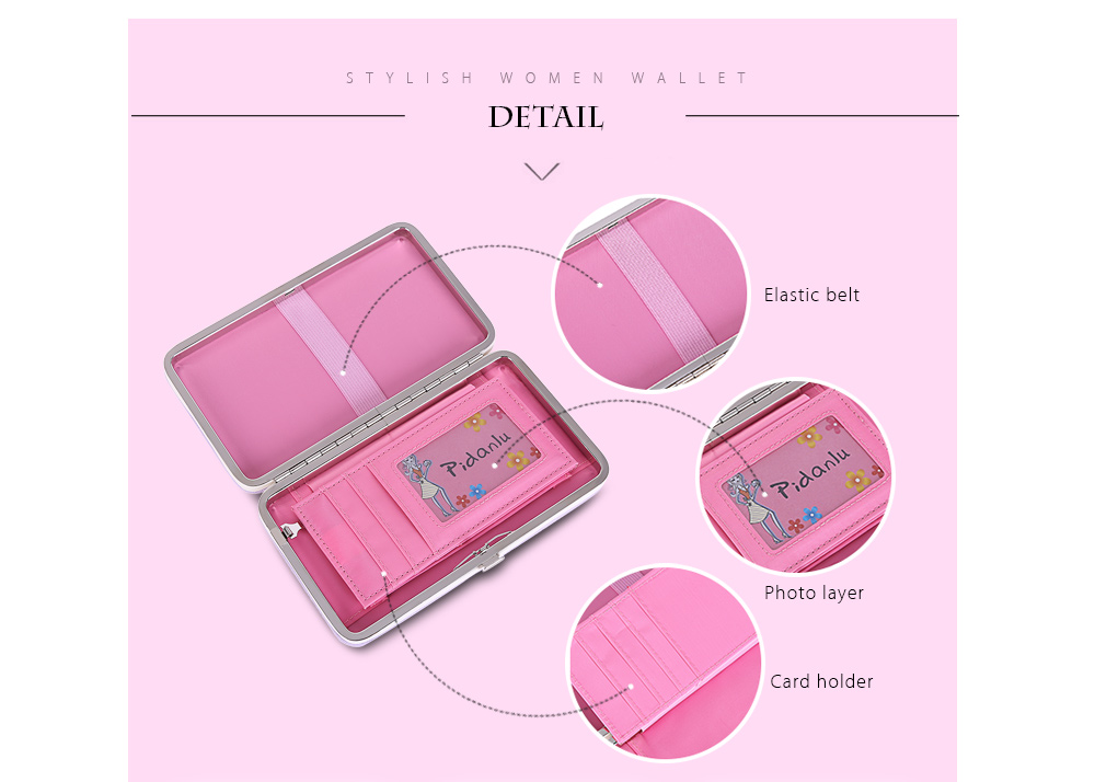 PIDANLU Flower Patterns Multifunction Card Holder Women Clutch Wallet