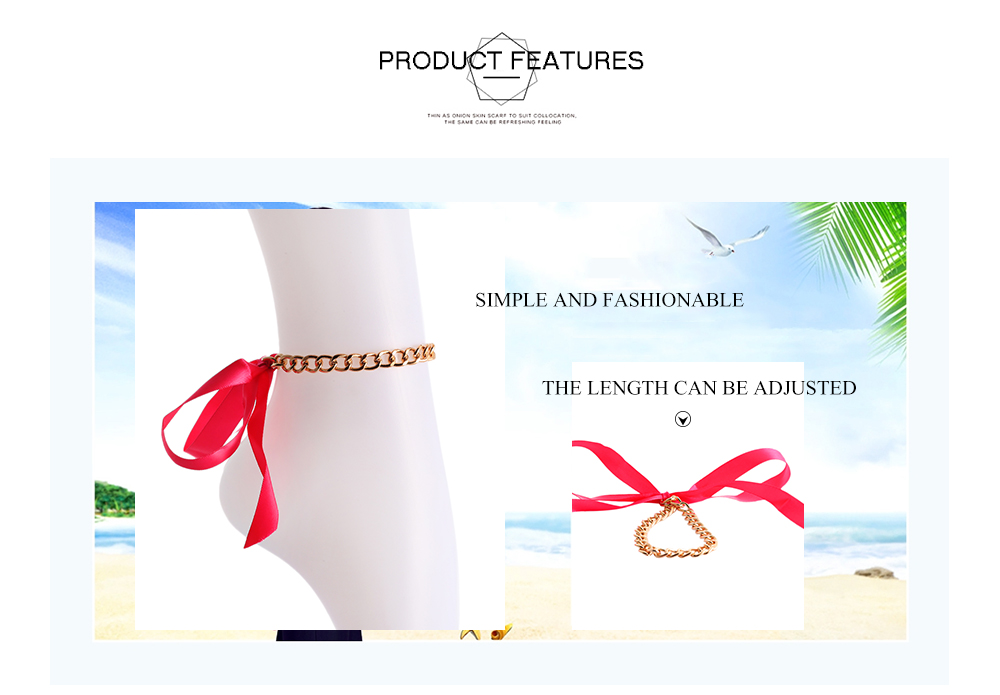 Fashion Beach Ribbon Chain Anklet