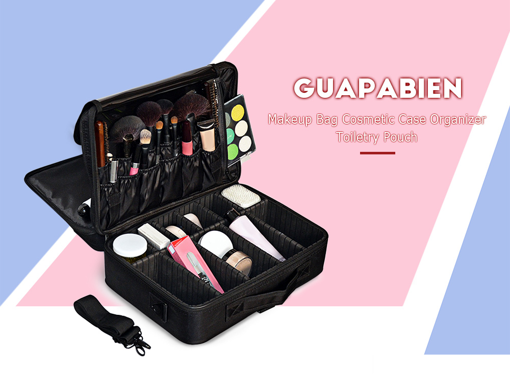 Guapabien Makeup Cosmetic Beauty Case Organizer Toiletry Bag Storage Travel Pouch