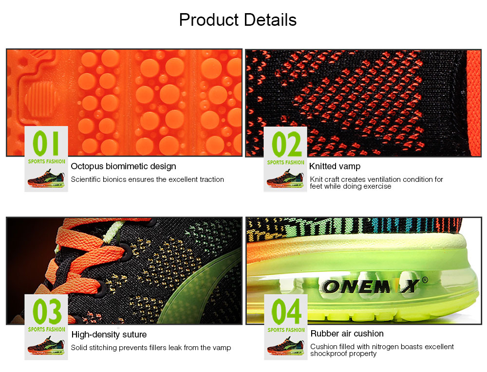 Onemix Knitting Lightweight Cushion Running Shoes for Men