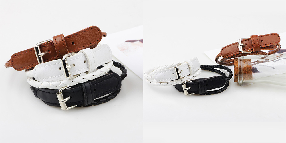 Unisex Business Simple Braided Multilayer Leather Bracelet