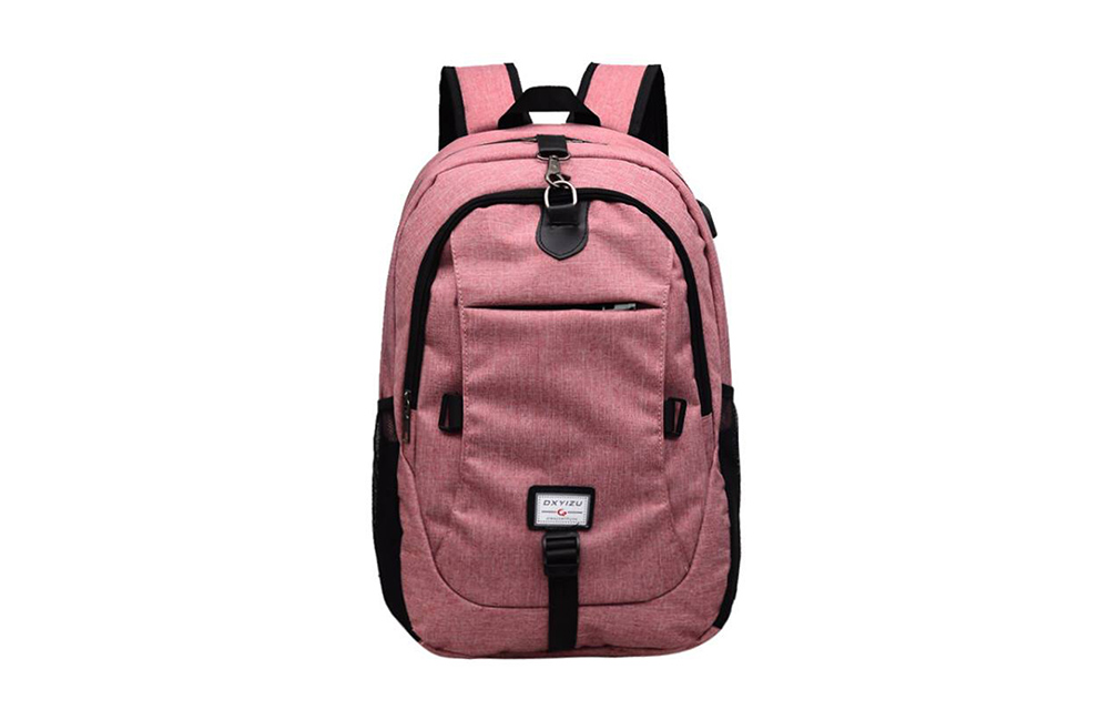 Men Canvas Casual Travel Backpack with USB Charge Port