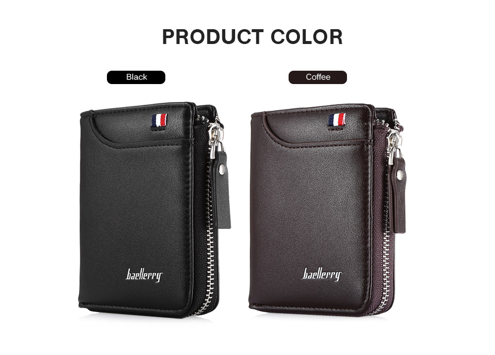 Baellerry Men Wallet Short Section Soft PU Leisure Casual Folder Bag