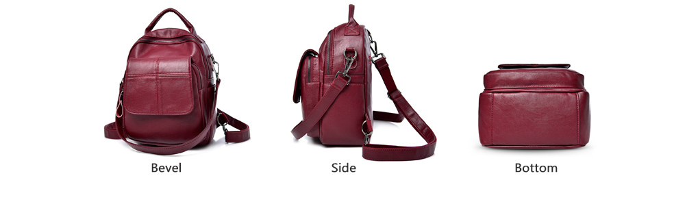 Guapabien PU Leather Women Shoulder Bag Handbag Dual Backpack
