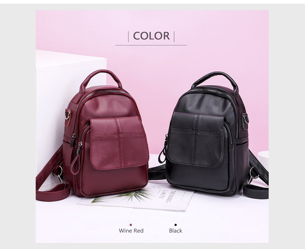 Guapabien PU Leather Women Shoulder Bag Handbag Dual Backpack