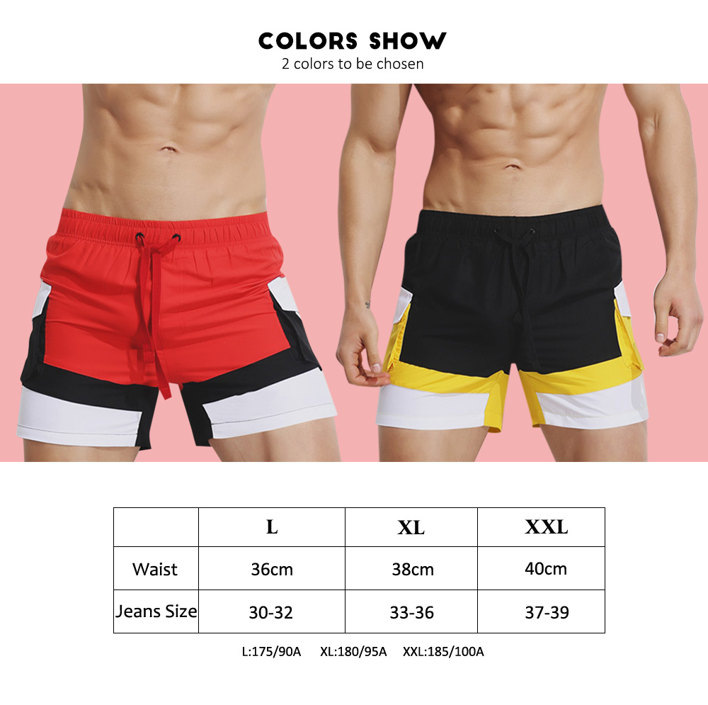 SUPERBODY SUP180817 Beach Shorts Loose Sports Color Blocking Causal Home Pants for Men